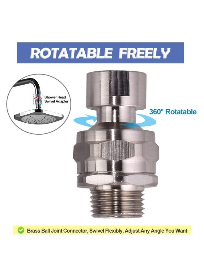 YDmeet Shower Head Swivel Ball Adapter Brass Adjustable Shower Arm Connector Universal Showering Component (Brushed Nickel) - Image 5