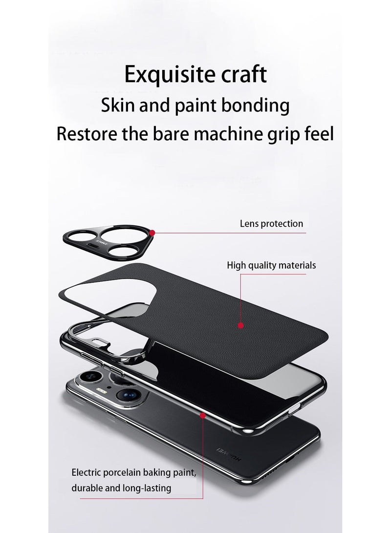 Asan Ge Huawei Pura 70 Pro Electroplated Leather All-wrap Lens Ultra-Thin Fall Protection Case - Image 3