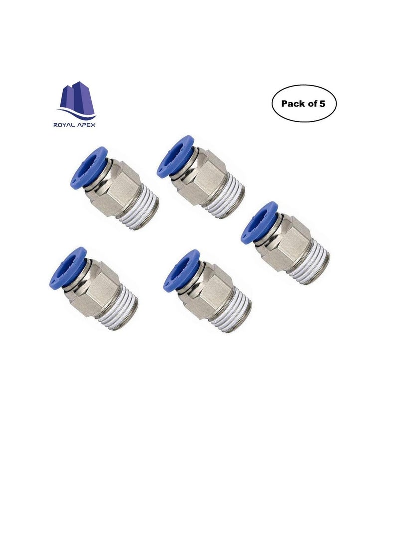 PU Pipe Fittings Polyurethane Pneumatic Pipe Push in to Connect Fittings Male Socket Pack of 5 12mmx1/2" - Image 2