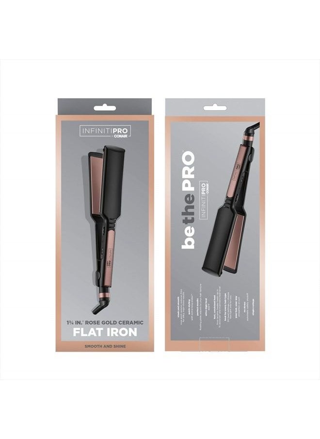 CONAIR - INFINITIPRO BY CONAIR Rose Gold Ceramic Flat Iron, 1 3/4-inch - Image 1