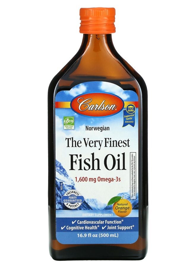 Norwegian The Very Finest Fish Oil Natural Orange  1600 mg 16.9 fl oz (500 ml)