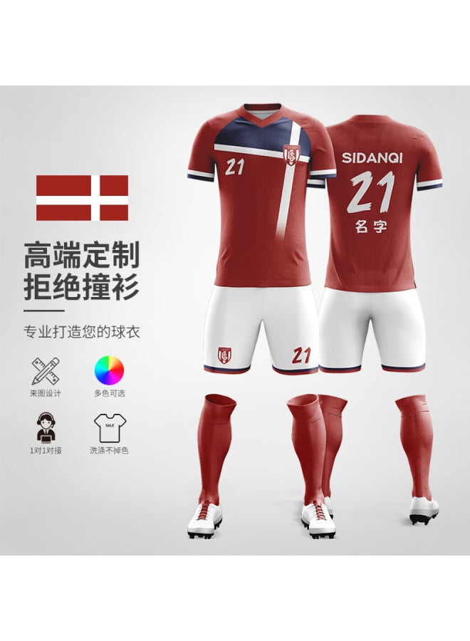 Customized Football Training Suit for Men, Youth, and Kids Team Sports Jersey
