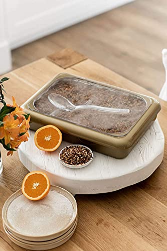 Fancy Panz, Serving Tray for Food, Made in the USA Foil Pan Carrier, Stackable Aluminum Pan Holders, 9x13x2 Travel Casserole Carrier, Gold Glitter - Image 5