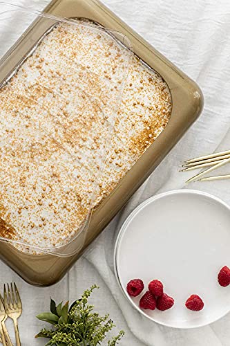 Fancy Panz, Serving Tray for Food, Made in the USA Foil Pan Carrier, Stackable Aluminum Pan Holders, 9x13x2 Travel Casserole Carrier, Gold Glitter - Image 4