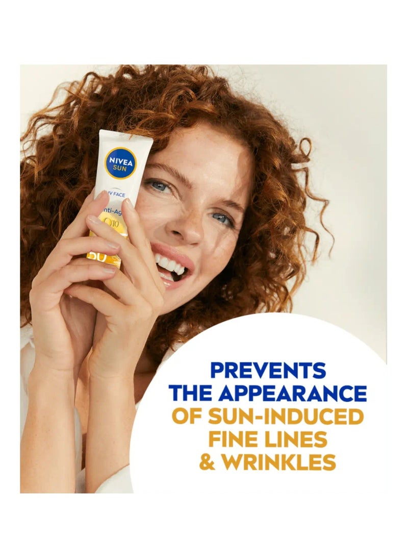 نيفيا كريم الشمس للوجه المضاد للشيخوخة Q10 بعامل حماية 50 عالي  50 مل - Image 2