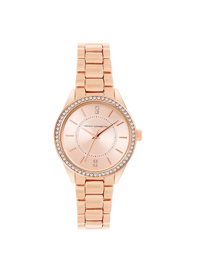 فرنش كونكشن 33.5mm Women's Quartz Watch with Silver Dial