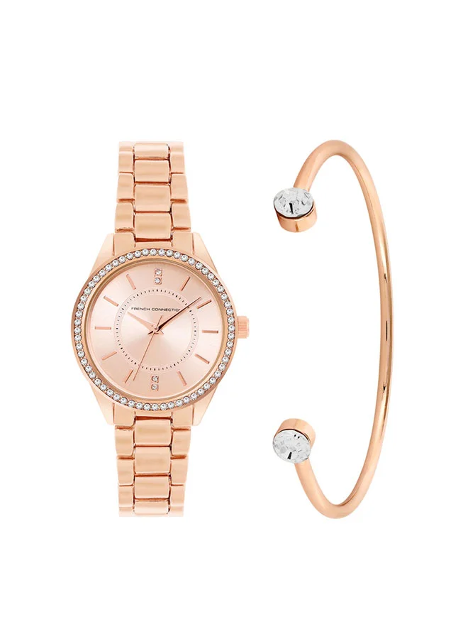 French Connection 33.5mm Women's Quartz Watch with Silver Dial