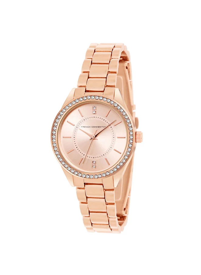 فرنش كونكشن 33.5mm Women's Quartz Watch with Silver Dial
