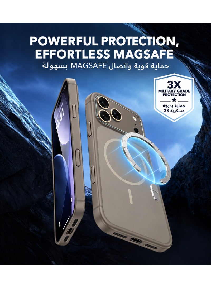 SOKAD Large Viewport MagSafe Matte Grey Case for iPhone 18 Pro, Full Camera Protection, Anti-Fingerprint Slim Phone Cover with Metal Buttons - Image 4