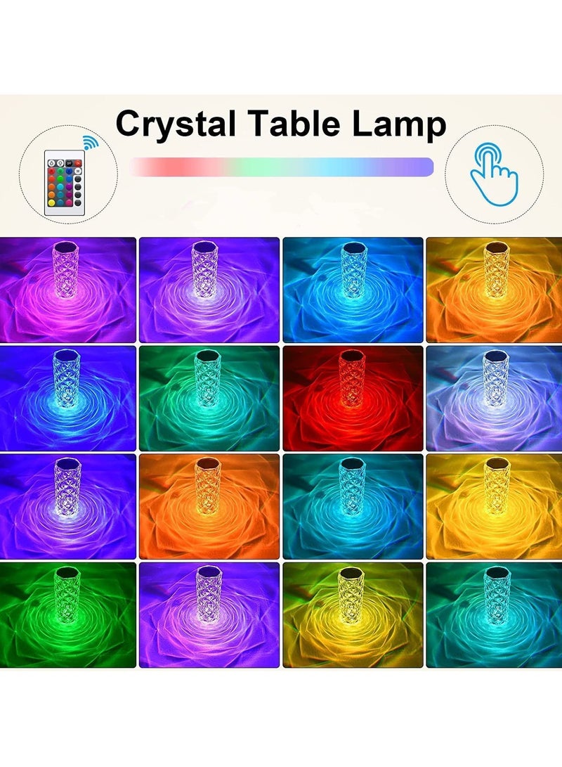 ELTRAZONE Crystal Diamond 3D Rose Table Lamp, LED 16 Color changing Night Light with Remote and Touch Control,Built-in Battery USB Rechargeable Desk Lamp for Bedroom,Living room,party, home decor (Clear) - Image 5