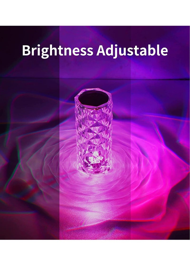 ELTRAZONE Crystal Diamond 3D Rose Table Lamp, LED 16 Color changing Night Light with Remote and Touch Control,Built-in Battery USB Rechargeable Desk Lamp for Bedroom,Living room,party, home decor (Clear) - Image 4