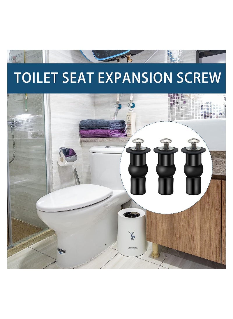 SYOSI 6 Pack Toilet Seat Screws Toilet Seat Fittings Toilet Seat Hinges Expanding Rubber Top Nuts Screw Fixings Fix WC Blind Hole Fittings - Image 5