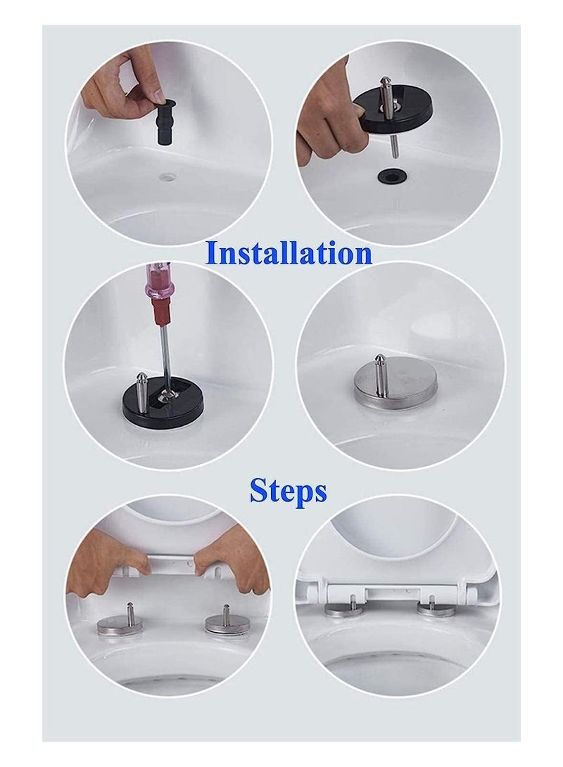 SYOSI 6 Pack Toilet Seat Screws Toilet Seat Fittings Toilet Seat Hinges Expanding Rubber Top Nuts Screw Fixings Fix WC Blind Hole Fittings - Image 3