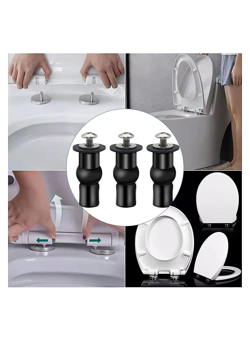 SYOSI 6 Pack Toilet Seat Screws Toilet Seat Fittings Toilet Seat Hinges Expanding Rubber Top Nuts Screw Fixings Fix WC Blind Hole Fittings - Image 2