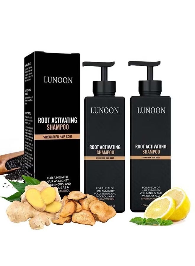 LUNOON Root Activator Hair Loss Thickening Shampoo for Hair Regrowth, Unisex, Natural Formula for Men and Women (2 PCS) - Image 1
