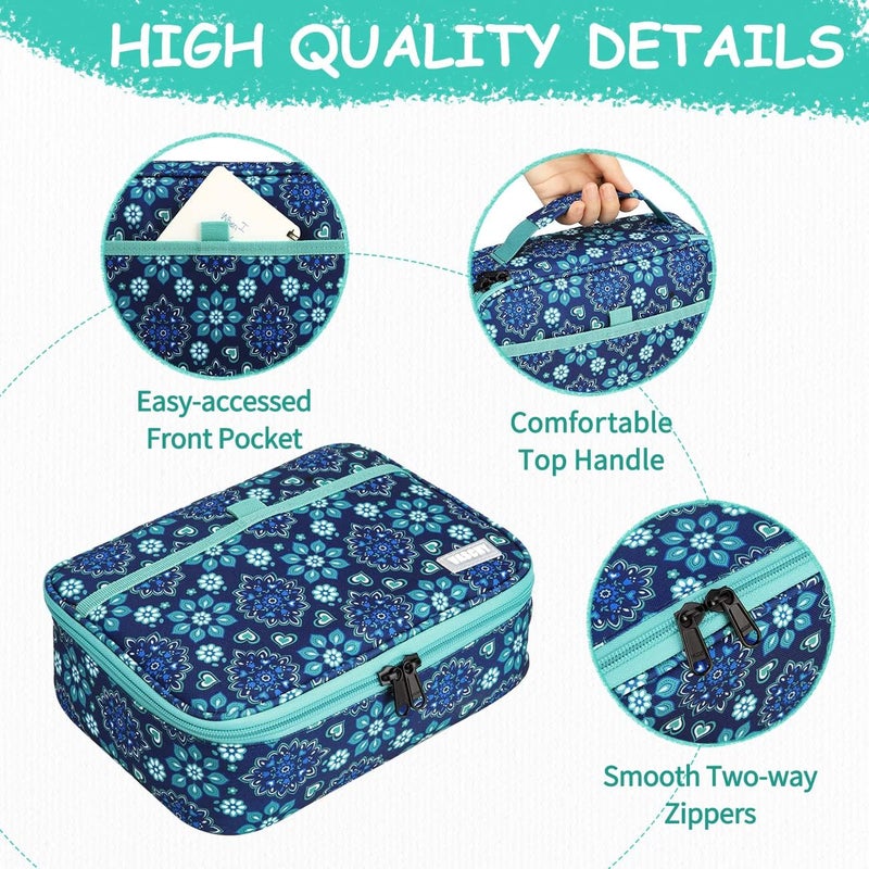 Vaschy Large Pencil Case,VASCHY 72 Slots Marker Organizer Big Pen Pouch Stationery Holder with 3 Layers for Kids Adults Student School Office, Blue Snowflake, One_Size, practical - Image 5