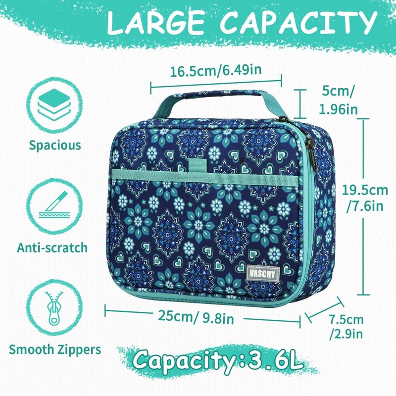 Vaschy Large Pencil Case,VASCHY 72 Slots Marker Organizer Big Pen Pouch Stationery Holder with 3 Layers for Kids Adults Student School Office, Blue Snowflake, One_Size, practical - Image 2