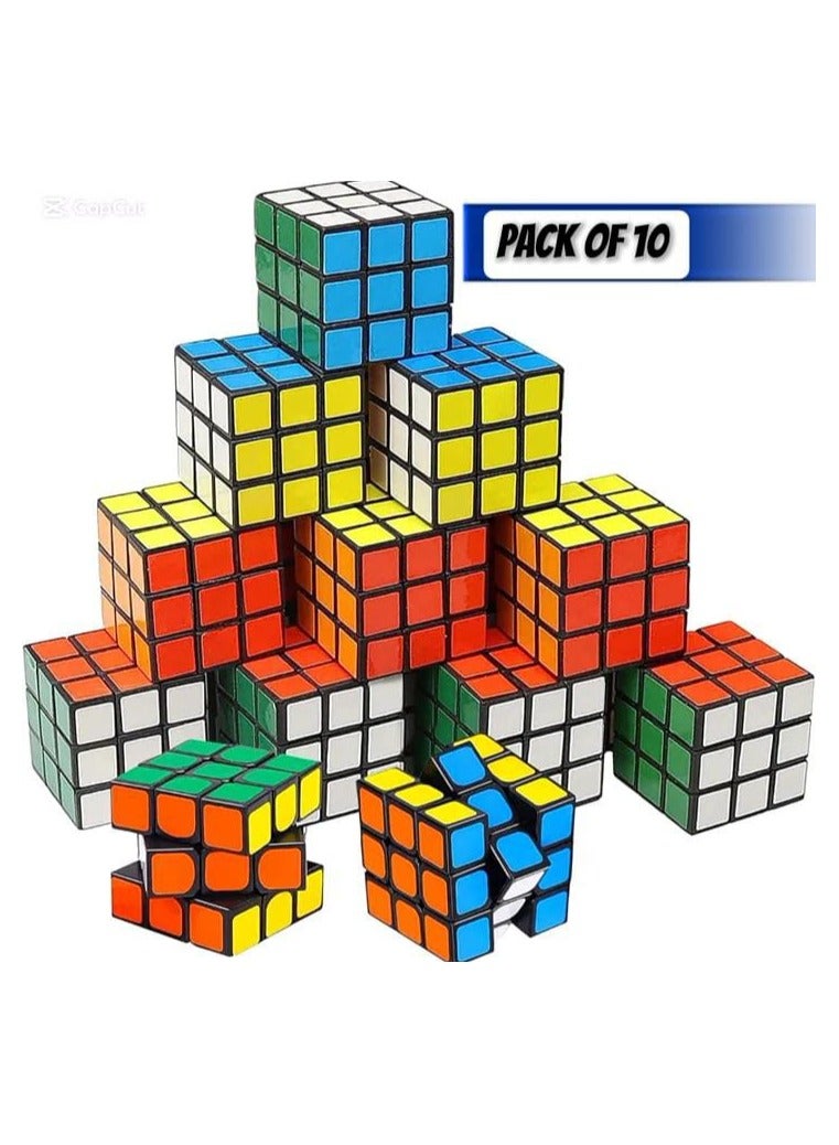 Mini Magic Puzzle Cubes for Kids – Pack of 10 Colorful Party Favor Toys, Brain Teaser Game Cubes for Birthday Goodie Bags, Classroom Gifts & Learning Fun  - Image 1