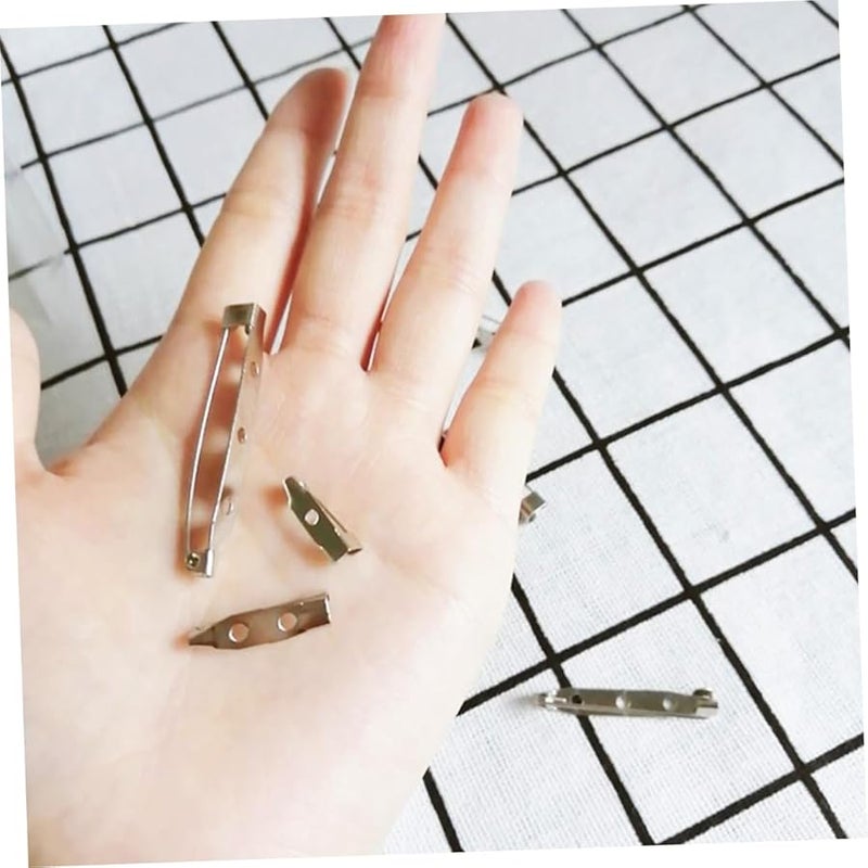 دبابيس بروش فضية مقاس 1، 200 قطعة مع مشبك أمان ثلاثي الثقوب لصنع المجوهرات DIY وشارات الأسماء - Image 4