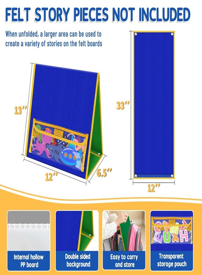 AKAYOK Felt Board - Double-Sided Flannel Board for Preschool Learning, Interactive Storytelling & Play | 33" x 12" Portable Felt Letter Board (Letters Not Included), Perfect for Desktop & Wall Use - Image 3