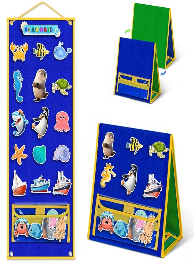 AKAYOK Felt Board - Double-Sided Flannel Board for Preschool Learning, Interactive Storytelling & Play | 33" x 12" Portable Felt Letter Board (Letters Not Included), Perfect for Desktop & Wall Use - Image 1