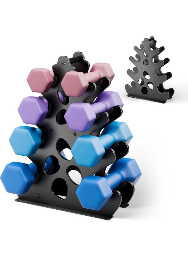 كيو حامل حامل دمبل مزود بحوامل مانعة للانزلاق للصالة المنزلية، حامل وزن تصميم إطار صغير، حامل دمبل مستلهم من المرجان وموفر للمساحة (غير مضمنة) - Image 1