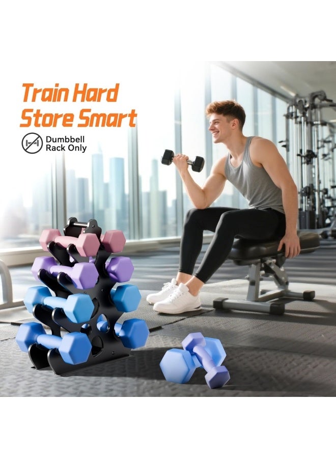 كيو حامل حامل دمبل مزود بحوامل مانعة للانزلاق للصالة المنزلية، حامل وزن تصميم إطار صغير، حامل دمبل مستلهم من المرجان وموفر للمساحة (غير مضمنة) - Image 4