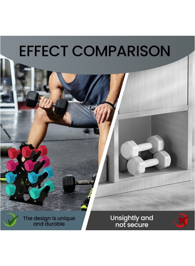 كيو حامل حامل دمبل مزود بحوامل مانعة للانزلاق للصالة المنزلية، حامل وزن تصميم إطار صغير، حامل دمبل مستلهم من المرجان وموفر للمساحة (غير مضمنة) - Image 2