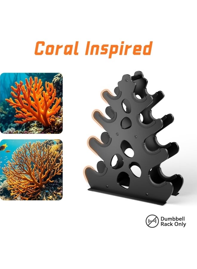 كيو حامل حامل دمبل مزود بحوامل مانعة للانزلاق للصالة المنزلية، حامل وزن تصميم إطار صغير، حامل دمبل مستلهم من المرجان وموفر للمساحة (غير مضمنة) - Image 5