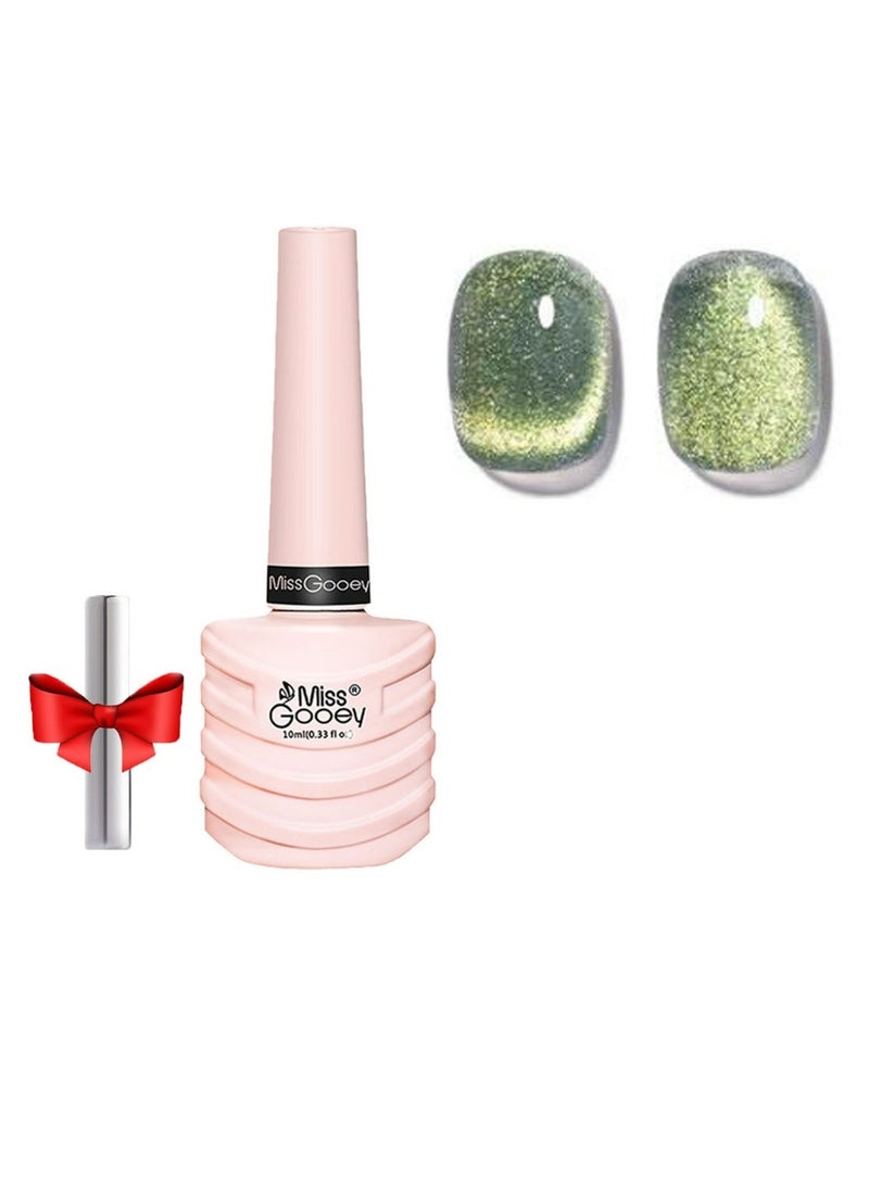 Miss Gooey Nail Polish Kit Gel Cat Eye Glitter with Magnetic Stick Kit Super Shiny Color Long Lasting UV LED Needs Quick Drying Magnetic Art Manicure DIY At Home Soak for Women  - Image 1