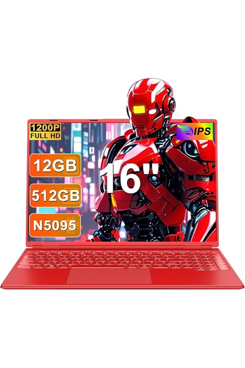 NOTODD 2026 16 بوصة لابتوب ألعاب N5095 (حتى 2.9 جيجاهرتز) 12 جيجابايت + 512 جيجابايت SSD يدعم توسعة حتى 1 تيرابايت ويندوز 11 لابتوب - Image 1