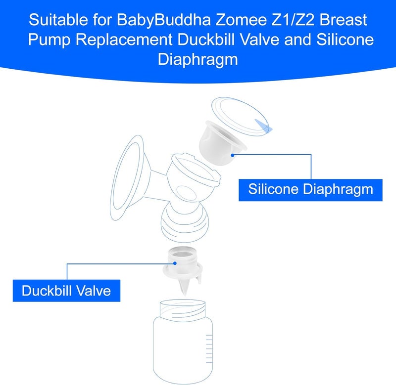 PEUTIER 12pcs Replacement Breast Pump Parts for Baby Buddha 8 Duckbill Valves  4 Silicone Membrane Breast Pump Accessories for BabyBuddha Zoomee Z1Z2 Motif Medical Twist BPA Free  DEHP Free - Image 3