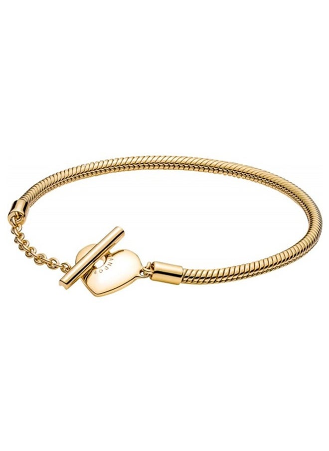 PANDORA - Pandora Moments Heart T-Bar Snake Chain Bracelet for women - Image 1