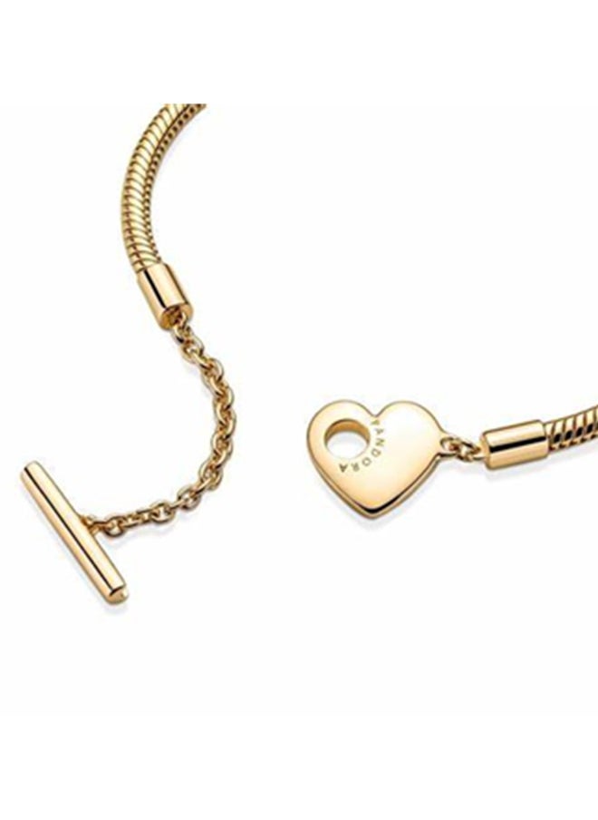 PANDORA - Pandora Moments Heart T-Bar Snake Chain Bracelet for women - Image 1