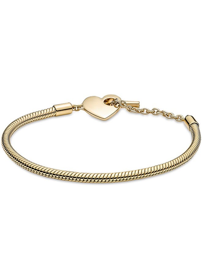 PANDORA - Pandora Moments Heart T-Bar Snake Chain Bracelet for women - Image 1