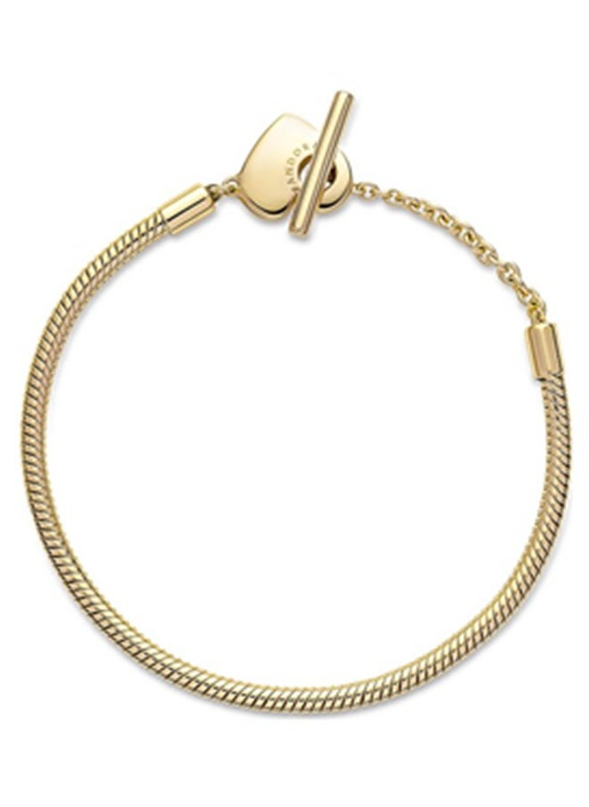 PANDORA - Pandora Moments Heart T-Bar Snake Chain Bracelet for women - Image 1