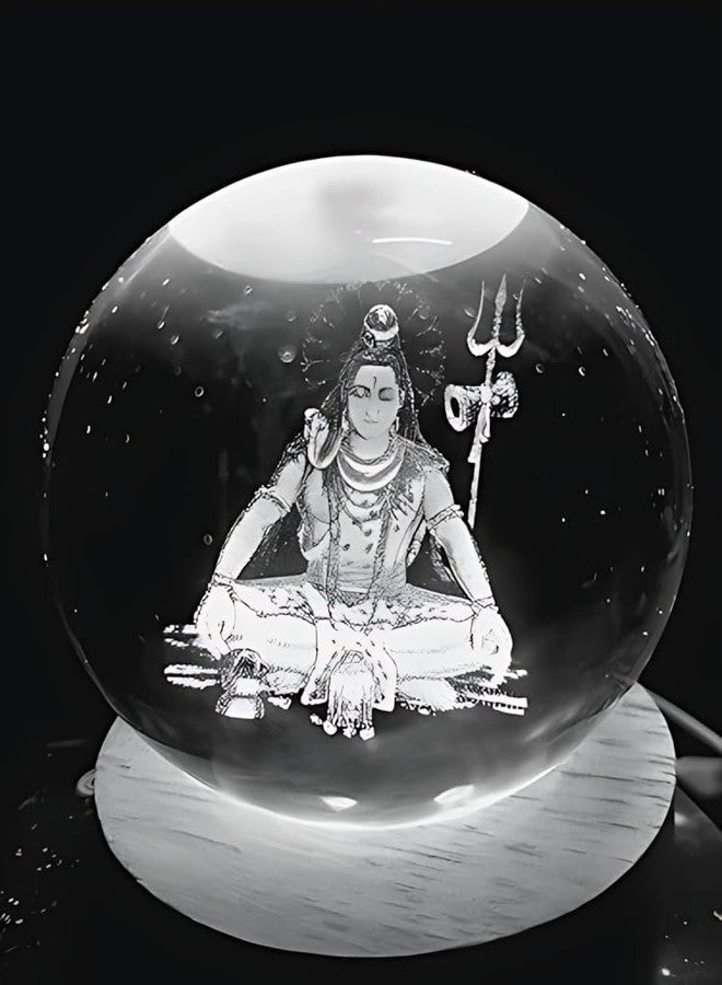 FALONG 3D Shiva Crystal Ball Night Lamp,Lord Shiva Crystal Ball Night Light, USB Table Colorful LED Wooden Crystal Ball for Home Decoration Birthday Gift for Teens Boys and Girls - Image 5