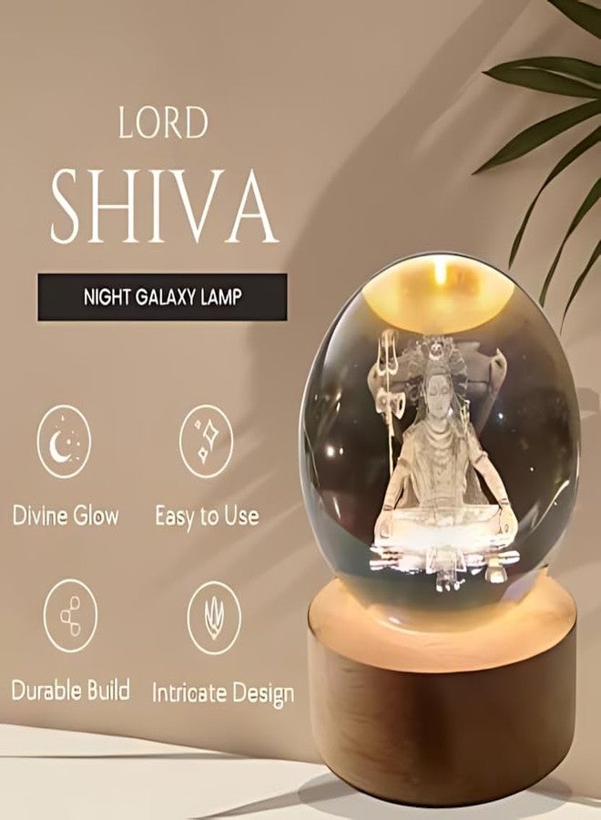 FALONG 3D Shiva Crystal Ball Night Lamp,Lord Shiva Crystal Ball Night Light, USB Table Colorful LED Wooden Crystal Ball for Home Decoration Birthday Gift for Teens Boys and Girls - Image 4