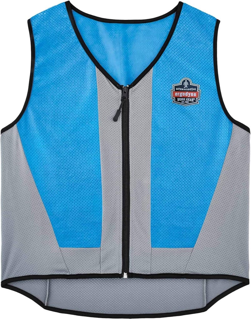 Ergodyne ChillIts 6667 Cooling Vest Evaporative PVA Material for Fast Cooling Relief Blue Large - Image 1