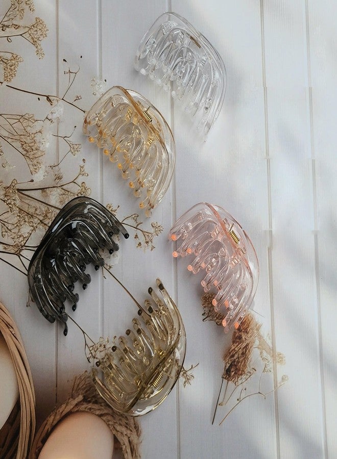 RHOSYN HAIR ACCESSORIES Korean Style Crystal Transparent Hair Claw Clips Multicolor Jaw Clutchers Decorative Juda Bun Shaper Trendy Hair Accessories for Women and Girls (Pack-1 Any Color) A35 - Image 4