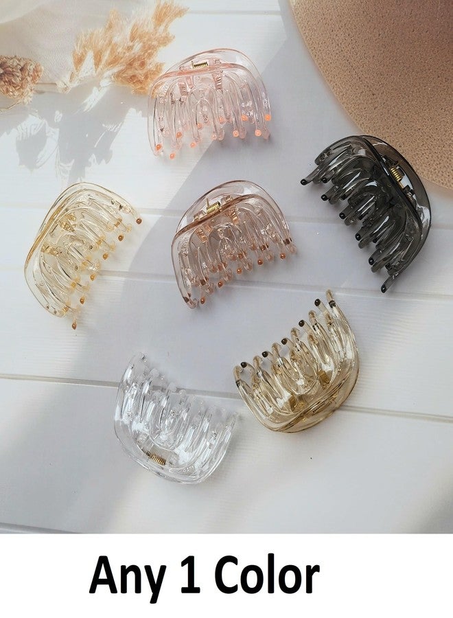RHOSYN HAIR ACCESSORIES Korean Style Crystal Transparent Hair Claw Clips Multicolor Jaw Clutchers Decorative Juda Bun Shaper Trendy Hair Accessories for Women and Girls (Pack-1 Any Color) A35 - Image 2