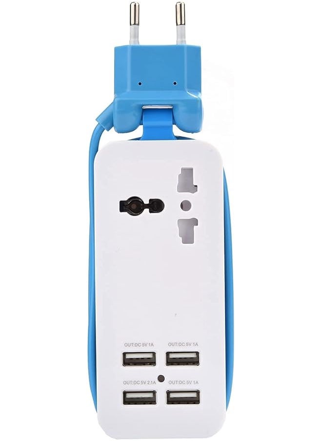 PROMASS Home & Business Travel Power Extension Plug USB Extension Cord with carry case with Power Socket & 4 Smart USB Ports, 1.5 Meters Extension Cord for Home, Office, Room, Extension Cord USB C  - Image 1
