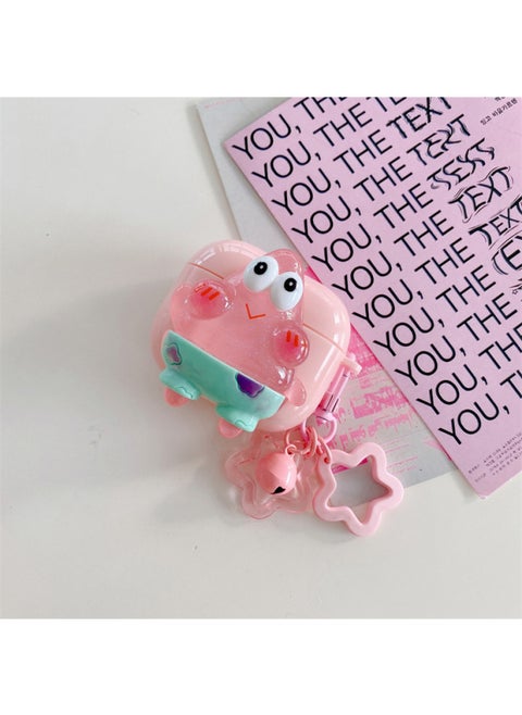 For AirPods 4 Headphone Set Cartoon Diy Doll Pendant Apple 1/2 Generation/pro2 Bluetooth Soft Case Bracelet-Color:Pink Soft Shell + Pendant-stars-Model:AirPods Pro2 (protective Cover)