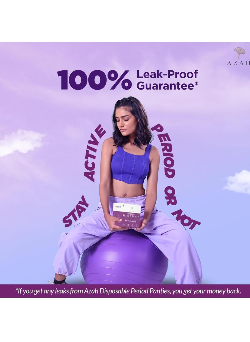 AZAH - Azah Period Panty for Girls [2XL-3XL], Pack of 5] | Leak Proof & Rash Free | Disposable Period Panty for Women Heavy Flow | 12 Hrs Protection | Super Absorbent 360° Coverage | All Night Protection - Image 1
