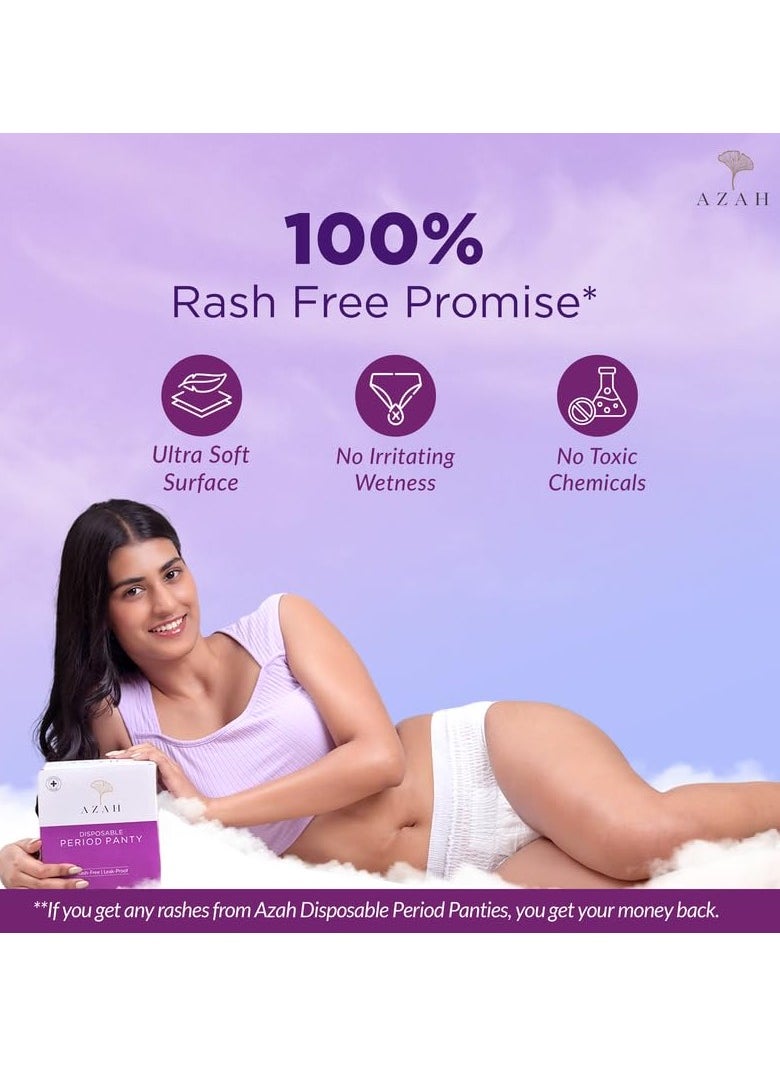 AZAH - Azah Period Panty for Girls [2XL-3XL], Pack of 5] | Leak Proof & Rash Free | Disposable Period Panty for Women Heavy Flow | 12 Hrs Protection | Super Absorbent 360° Coverage | All Night Protection - Image 1