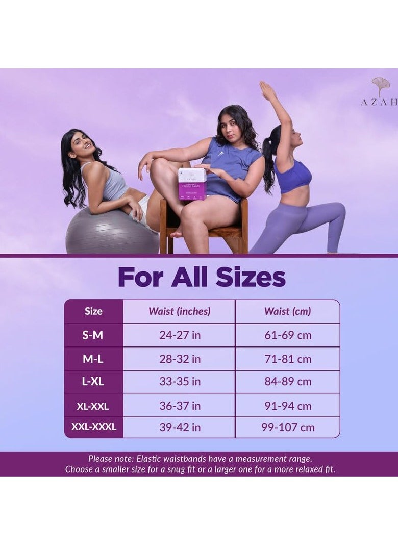AZAH - Azah Period Panty for Girls [2XL-3XL], Pack of 5] | Leak Proof & Rash Free | Disposable Period Panty for Women Heavy Flow | 12 Hrs Protection | Super Absorbent 360° Coverage | All Night Protection - Image 1
