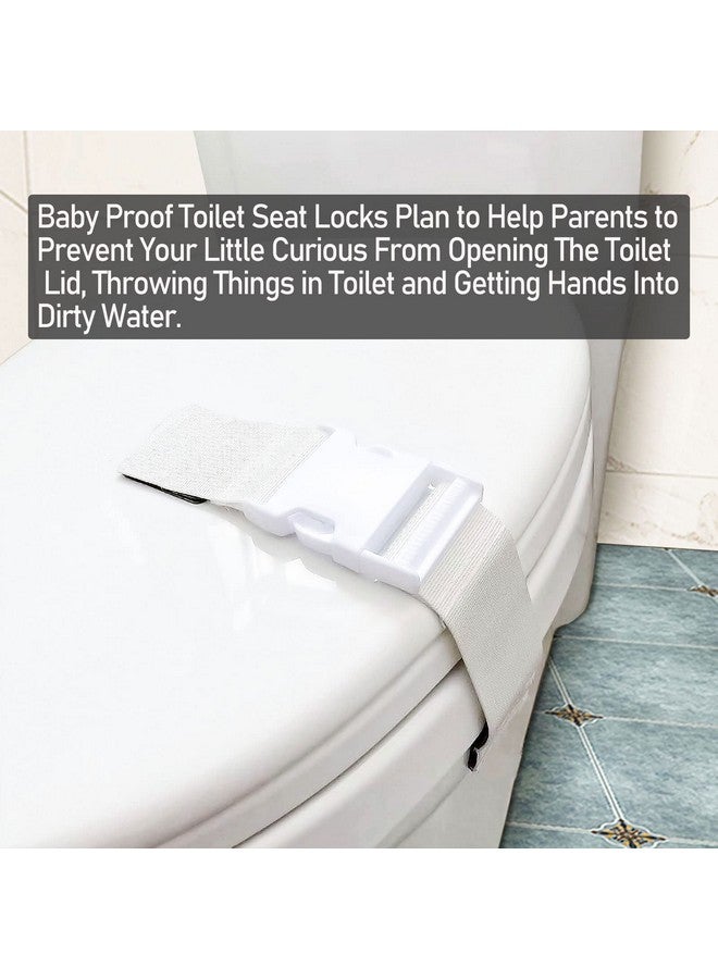 FresherAcc Toilet Locks Baby Proof Child Toddlers, [2 Packs] Sturdy Safety Toilet Lid Seat Proofer Lock for Kids Pets Dog, Easy Installation and Fit Most Toilets Bathroom (White) - Image 2