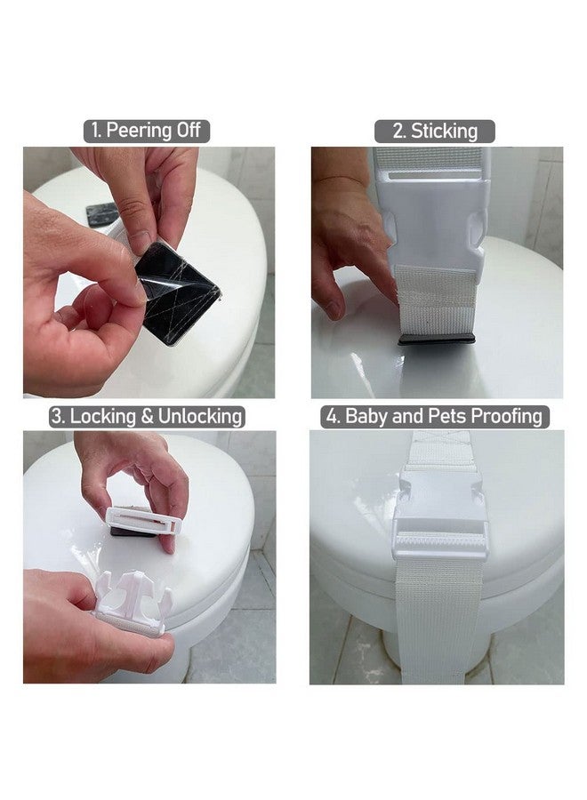FresherAcc Toilet Locks Baby Proof Child Toddlers, [2 Packs] Sturdy Safety Toilet Lid Seat Proofer Lock for Kids Pets Dog, Easy Installation and Fit Most Toilets Bathroom (White) - Image 5