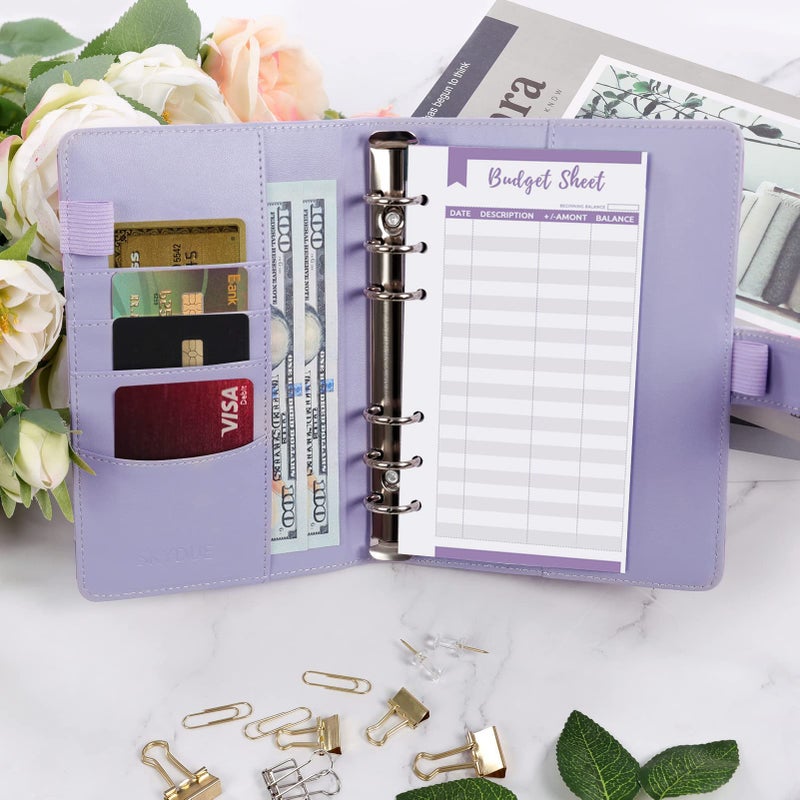 SKYDUE Budget Binder, Money Saving Binder with Zipper Envelopes, Cash Envelopes and Expense Budget Sheets for Budgeting - Image 2