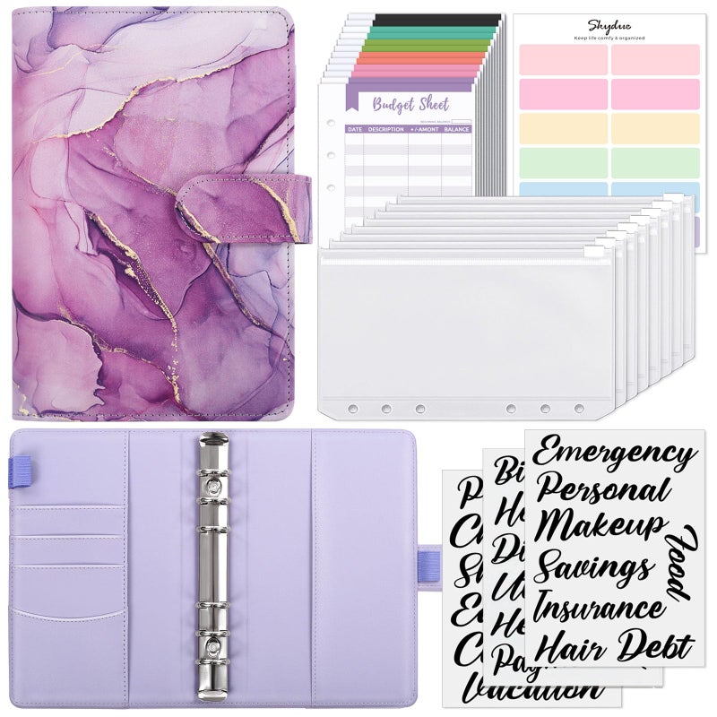 SKYDUE Budget Binder, Money Saving Binder with Zipper Envelopes, Cash Envelopes and Expense Budget Sheets for Budgeting - Image 1